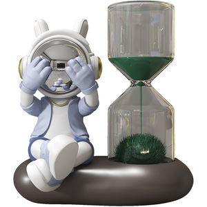 Clessidra Astronauta Dipinta a Mano in Resina Sintetica, Ornamento da Scrivania, Decorazione per TV, Vino e Portico - Product Image 1