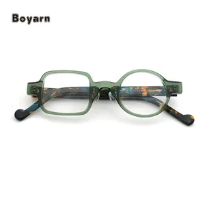 Boyarn Quadro Elegante Óculos Quadros Clássicos De Óculos De Acetato Figura Geométrica Círculo Vintage Fábrica