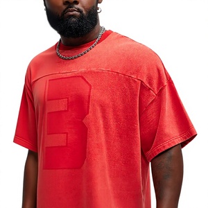 <b>Vintage</b> Washed Oversized T Shirt Men Heavyweight Cotton Number Graphic Drop Shoulder Boxy Streetwear <b>Tee</b> - Product Image 5