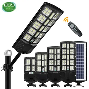 Farola led solar integrada todo en uno ip65, con batería para el hogar
