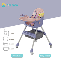 Chaise haute bébé pliable 3-en-1 Clafbebe à hauteur réglable avec base coulissante pour cuisine et hôtel – Design contemporain