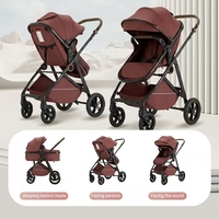 Poussette bébé 3 en 1 dernière génération 2026, légère et pliable, avec nacelle et berceau pour nouveau-nés