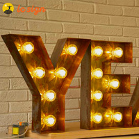 Lettre de chapiteau électronique vintage portable sur mesure lettre lumineuse LED 3D avec ampoule