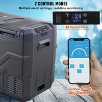 Refrigerador/Congelador Portátil de Doble Zona para Auto de 40L con Enfriamiento por Compresor para Uso en Vehículos al Aire Libre 12V/24V DC 110V/220V AC