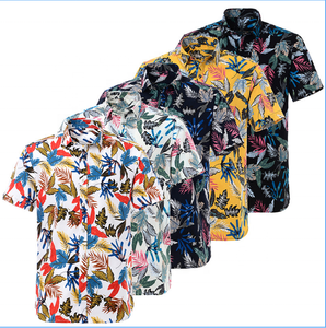 High Quality Custom <b>Men's</b> Casual <b>Shirt</b> 100% Cotton Full Printing Breathable Button <b>Beach</b> <b>Shirt</b> Wholesale Price - Product Image 1