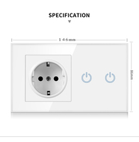 NOVSKI Prises murales de luxe en verre avec interrupteur tactile double 16A 250V, fabriquées en Allemagne