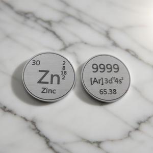 Disque métallique en zinc de 1 pouce, table périodique, chimie, cadeau éducatif scientifique - Product Image 1