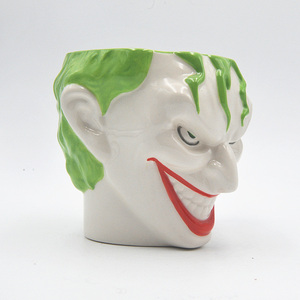 Halloween Horror Comics Green Hair the Joker Evil Smile 3D Taza de cerámica esculpida taza Joker cara forma café tazas de cerámica - Product Image 2