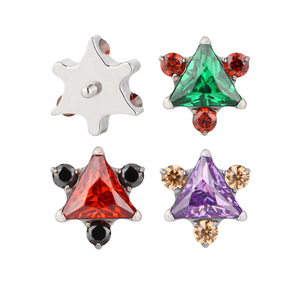 Pendientes <span class=keywords><strong>de</strong></span> <span class=keywords><strong>Titanio</strong></span> Gaby ASTM F136 con Zirconia G23, Tipo Stud Roscado, Accesorios DIY para <span class=keywords><strong>Piercing</strong></span>, Compromiso, Daith, Hélix, Cartílago - Product Image 1