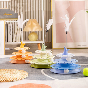 Vente directe usine Jouet interactif multifonctionnel pour chat, plateau tournant à friandises - Product Image 3