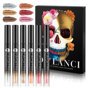 DELANCI Nuevo Kit de Maquillaje de Sombras de Ojos Líquidas Metálicas de Alta Pigmentación con Brillo <span class=keywords><strong>La</strong></span> Catrina, 6 Piezas/Set - Product Image 1