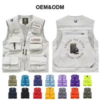Chaleco de Trabajo Personalizado al por Mayor, de Secado Rápido, Práctico para Exteriores, Transpirable, con Múltiples Bolsillos para Pesca, con Logotipo ODM