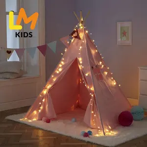 LM Tenda de castelo para crianças, princesa, princesa, tecido oxford dobrável, material 210D, tenda infantil de brincar, tenda para crianças, princesa