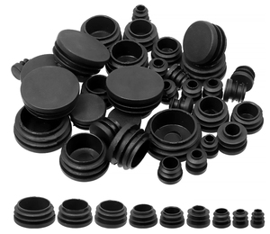 Tappo a tubo tondo di dimensioni miste personalizzate, tappi in plastica tonda nera, tappo con inserto scorrevole per sedia sgabello da tavolo gamba, tubo - Product Image 1