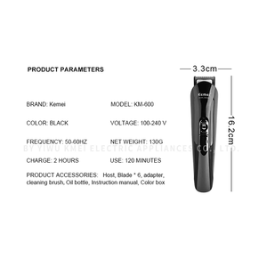 <span class=keywords><strong>Kemei</strong></span> KM-<span class=keywords><strong>600</strong></span> tondeuses à cheveux rasoirs tondeuses à poils de nez lame multifonctionnelle, lavage à l'eau setelectric cheveux tondeuses en gros - Product Image 4