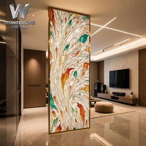 Cloison de luxe sur mesure du sol au <span class=keywords><strong>plafond</strong></span>, écran en verre émaillé artisanal et métal pour projets d'aménagement intérieur d'hôtels, centres commerciaux, magasins et salons - Product Image 4