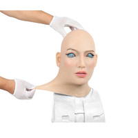 Masque facial réaliste en silicone avec un magnifique maquillage homme-femme pour travestis, cosplay, fête d'Halloween