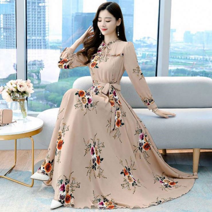white christmas dresses Inez Chiffon Floral Print Dress