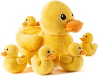 Canard en peluche avec 5 petits canards en peluche-ensemble d'animaux en peluche doux de 6 pièces