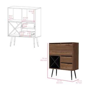Armoire de bar DB en acajou/noir finition wengue avec deux tiroirs Octupos Design - Product Image 3