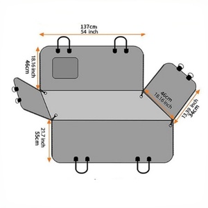 100% водонепроницаемый гамак из полиэстера для кошки, 60/40, нескользящий, нескользящий, 6 в 1, чехол на заднее сиденье автомобиля - Product Image 6