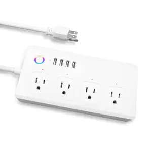 Benexmart Tuya Zigbee WiFi US Smart Power Strip 5V 10A Socket with 4 USB Charging Ports Alexa Google Home Control US Zigbee Plug
