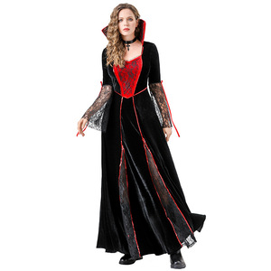 Disfraz de Bruja Demonio para Mujer Yi Xiaoyi, Vestido Largo de Terciopelo Negro y Rojo, Disfraz de Halloween para Adultos, Actuación en Escenario - Product Image 3