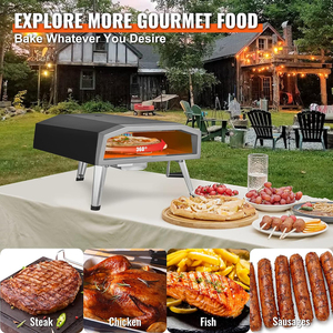 Jardín patio trasero parrilla cocina Pizza <span class=keywords><strong>estufa</strong></span> al aire libre Gas Pizza horno con piedra giratoria - Product Image 4