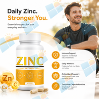 Capsules de complexe de zinc à marque privée avec vitamine C et cuivre, complément de soutien immunitaire, fabricant OEM ODM