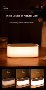 Hot Selling 2 in 1 Wireless Charger ABS+<b>PC</b> Fast Charging <b>Stand</b> LED Night Lights Touch Control Modern Design Bedroom Dimmable - Product Image 3