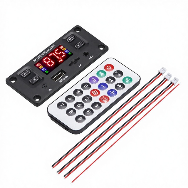 2*30W Amplifier DC 7V-22V MP3 Decoder Board 60W 12V Music Player USB Module Radio Recording Handsfree Call