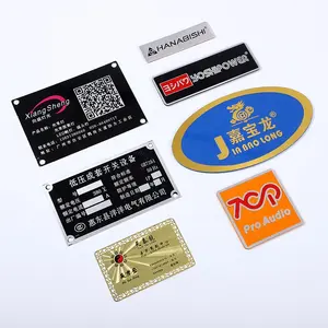 Custom 3D Embossed LOGO Brand Brushed Nameplate Metal Label Aluminum Name Plate Steel Metal Nameplate Engraving Machine