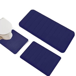 Ensemble de tapis de bain Cangming en polaire corail, 3 pièces, en forme de U, antidérapant, absorbant l'eau, tapis de salle de bain modernes - Product Image 4