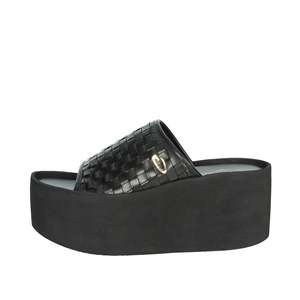 Sandalo con Zeppa Alberto Guardiani da Donna, Nero, Stile Platform Slide - Product Image 1