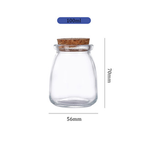 Stoples Puding Yogurt Kaca Transparan KANGAROO 100ml 3.3oz dengan Tutup Gabus Mudah Dibuka, Cetak Sablon, Wadah Penyimpanan Makanan, Logo Custom, Permen - Product Image 3