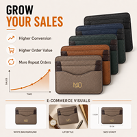 Cartera Minimalista Delgada de Cuero para Tarjetas, Ideal para Regalos Corporativos y Vendedores de Accesorios de Moda, con Detalle de Costura Fina, Logotipo Personalizado OEM