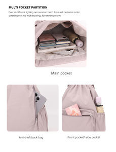 Sac à cordon de shopping en polyester personnalisé promotionnel avec logo, sac de sport en nylon en gros, sac à dos de sport - Product Image 3