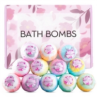 Coffret Cadeau Bain de Luxe Marque Blanche Hydratant Coloré Effervescent Huile Essentielle Bio Végétalien Relaxant 100g Cadeau pour Petite Amie