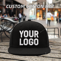 Casquette de baseball trucker à visière plate en sergé de coton à 6 panneaux, brodée en 3D avec logo personnalisé, style streetwear hip-hop pour homme