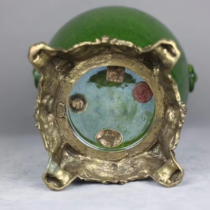 Vasi e ornamenti in ceramica rivestiti di rame di fascia alta all'asta vasi decorativi in porcellana antica verde palazzo - Product Image 6