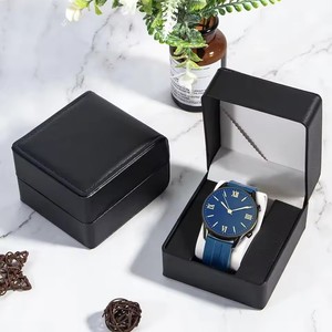 Lnofxas Black Single Watch Gift <strong>Box</strong> with Pillow PU Leather Wristwatch Display Case Organizer for <strong>Men</strong> - Product Image 4