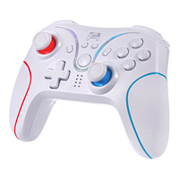 Manette de jeu sans fil BT avec double moteur de vibration et lumières LED, boutons programmables, compatible avec Lite/Pro