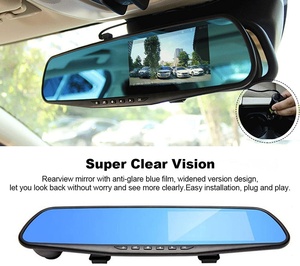 Câmera de ré automotiva, 1080p 4.3 polegadas, 2k, câmera dupla, frente e traseira, <span class=keywords><strong>dvr</strong></span>, espelho retrovisor, reversa, para carro, caixa preta - Product Image 4