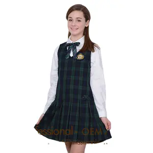 OEM customized Girls' Primary School Uniform Kids School Uniforms sets Girls