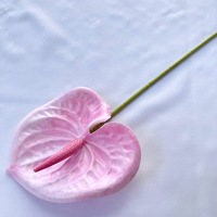 Tanaman Anthurium Hijau Merah 3D Print Grosir, Bunga Artificial Real Touch untuk Dekorasi Rumah, Pernikahan, Hari Valentine, dan Natal