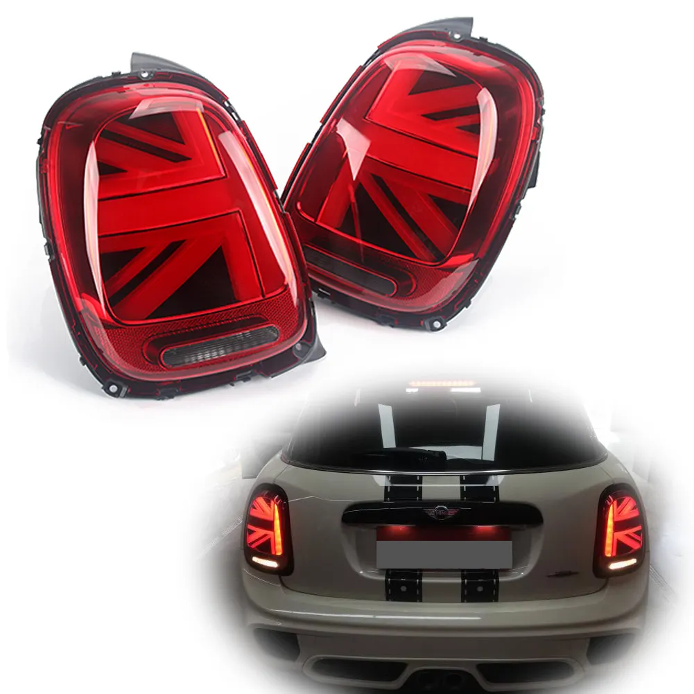 Smoked/Red Lens OEM 3D Optic Union Jack LED Rear Taillights Assembly For 2014 2015 2016 2018 Mini cooper F55 F56