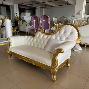 Vente en gros de meubles commerciaux en or blanc sacré pour hôtel, événements chaise longue de luxe pour mariage, trône royal, canapé du roi - Product Image 3