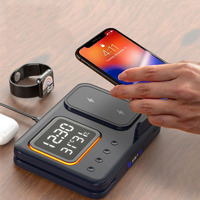 Nieuwe 15W Draadloze Oplader Station Wekker 5 In 1 Bureau Opvouwbare Multifunctionele Oplaadstandaard Voor Tablet Met Temperatuur