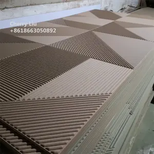 Eco-Friendly 3D Effect MDF round wave Wall Cladding Wood Laminate Decorative Wall Panel For Interior