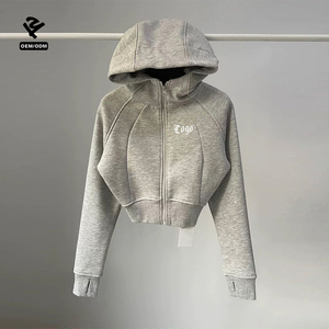 F240778 felpe con <span class=keywords><strong>cappuccio</strong></span> Custom Streetwear da <span class=keywords><strong>donna</strong></span> con <span class=keywords><strong>cappuccio</strong></span> con cerniera <span class=keywords><strong>e</strong></span> chiusura corta giacca con <span class=keywords><strong>cappuccio</strong></span> felpe da <span class=keywords><strong>donna</strong></span> top Yoga - Product Image 1